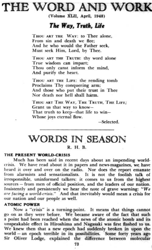 Word and Work, Vol. 42, No. 4, April 1948, p. 73