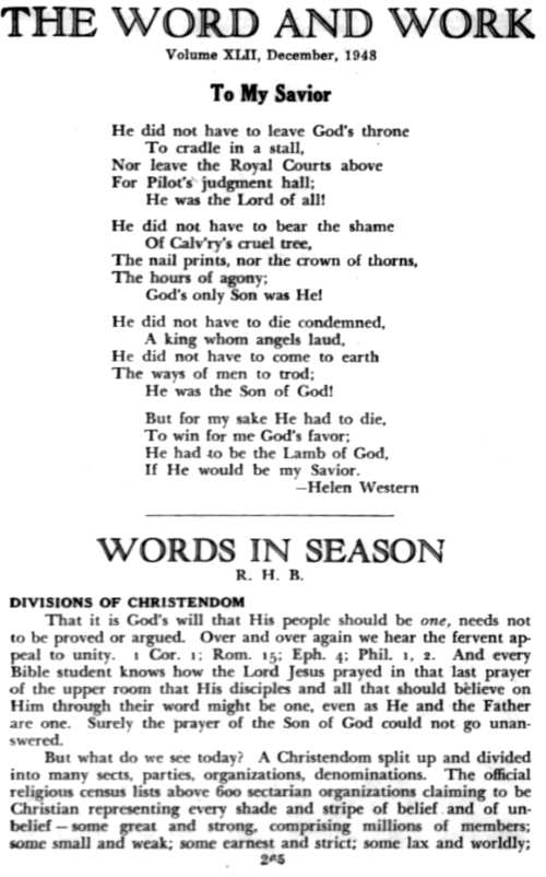 Word and Work, Vol. 42, No. 12, December 1948, p. 265