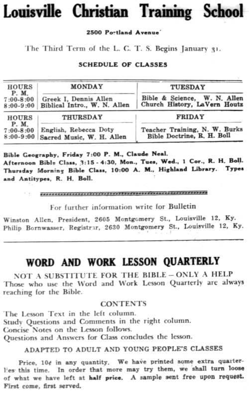 Word and Work, Vol. 43, No. 1, January 1949, Inside Back Cover