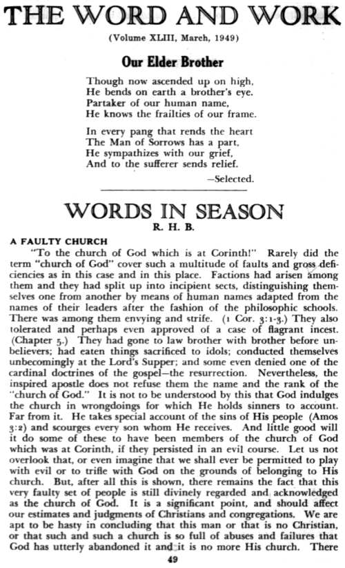 Word and Work, Vol. 43, No. 3, March 1949, p. 49