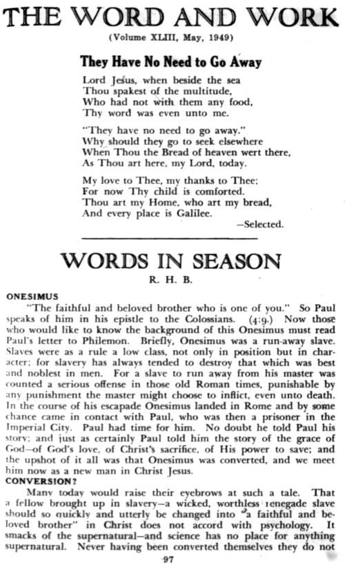 Word and Work, Vol. 43, No. 5, May 1949, p. 97