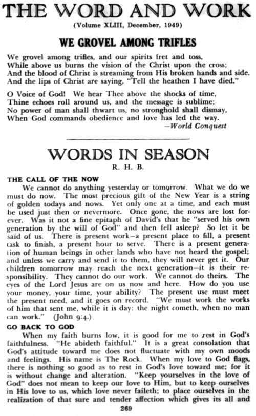 Word and Work, Vol. 43, No. 12, December 1949, p. 269