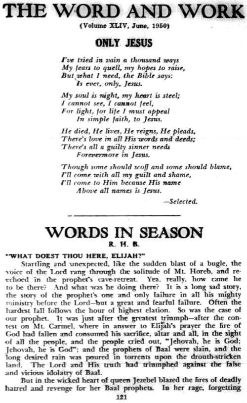 Word and Work, Vol. 44, No. 6, June 1950, p. 121