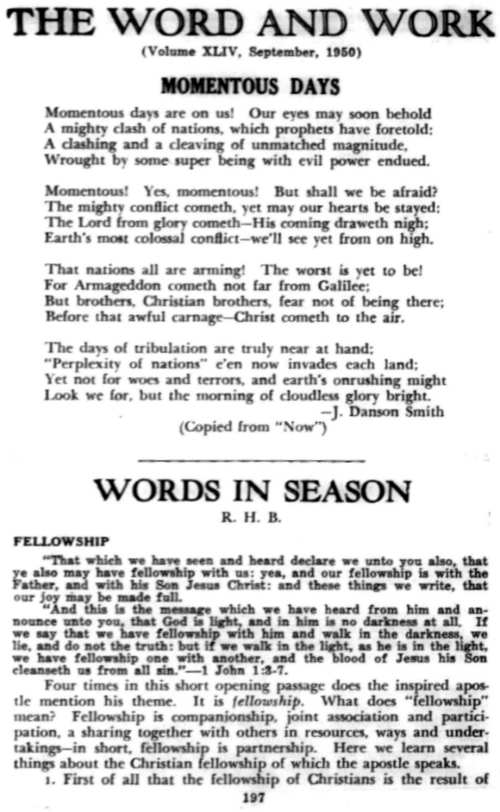 Word and Work, Vol. 44, No. 9, September 1950, p. 197