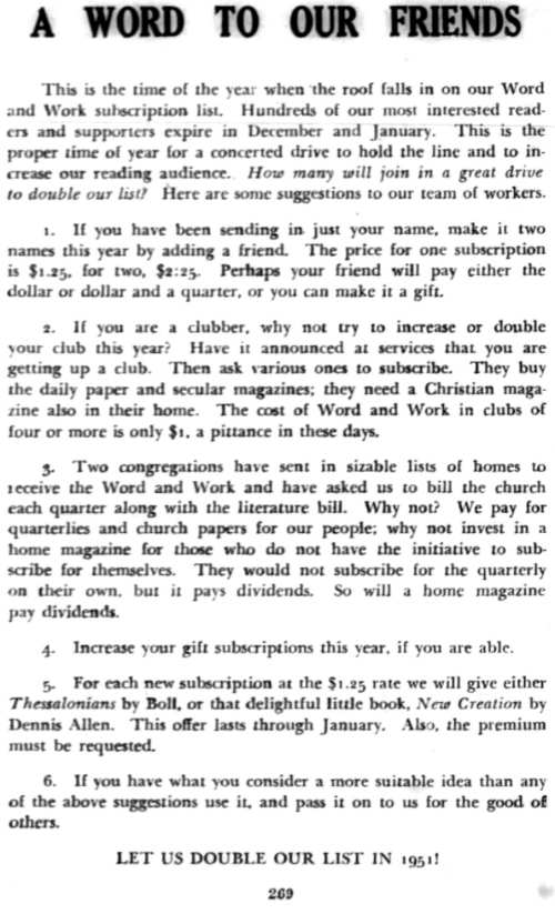 Word and Work, Vol. 44, No. 12, December 1950, p. 269