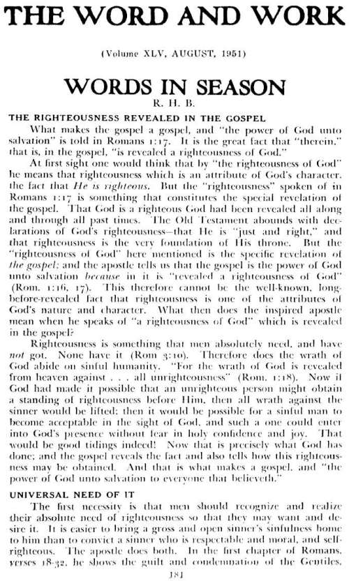 Word and Work, Vol. 45, No. 8, August 1951, p. 181