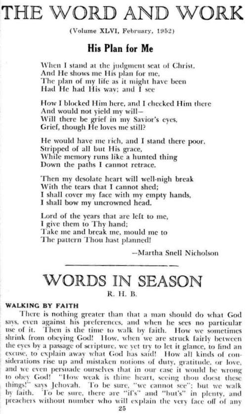 Word and Work, Vol. 46, No. 2, February 1952, p. 25