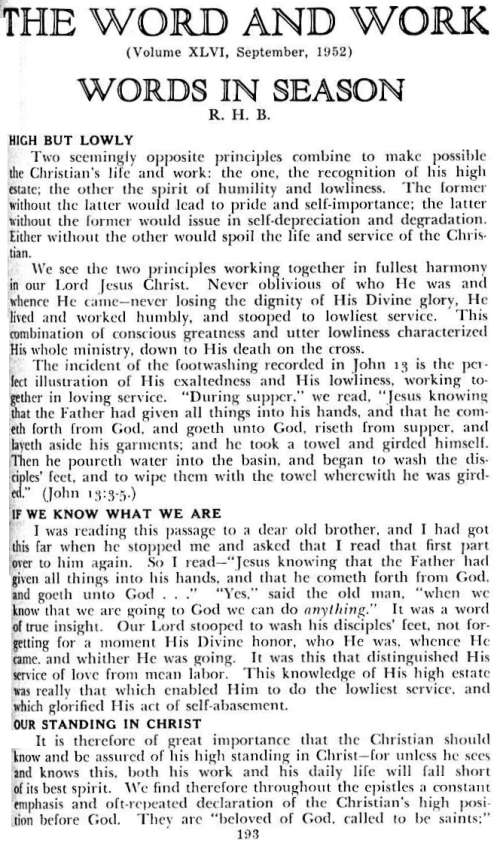 Word and Work, Vol. 46, No. 9, September 1952, p. 193