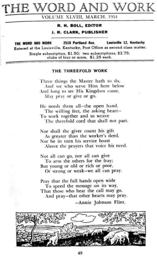 Word and Work, Vol. 48, No. 3, March 1954, p. 49