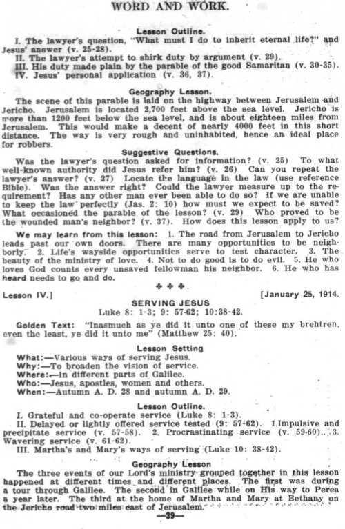 Word and Work, Vol. 7, No. 1, January 1914, p. 39