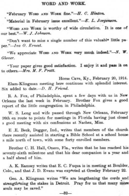 Word and Work, Vol. 7, No. 3, March 1914, p. 32