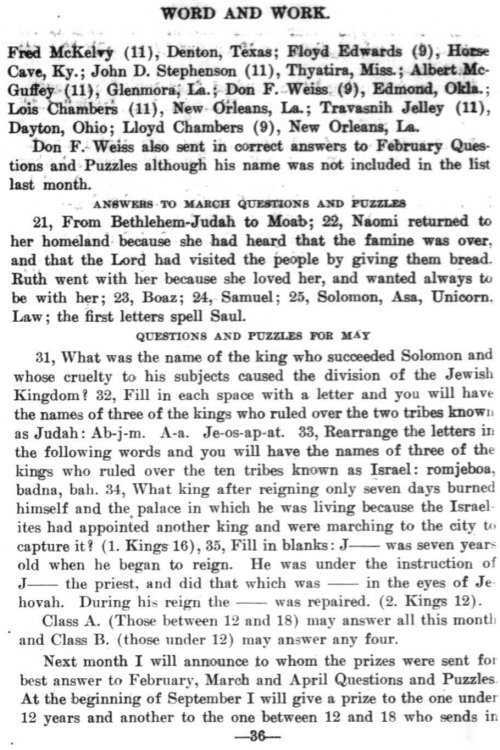 Word and Work, Vol. 7, No. 5, May 1914, p. 36