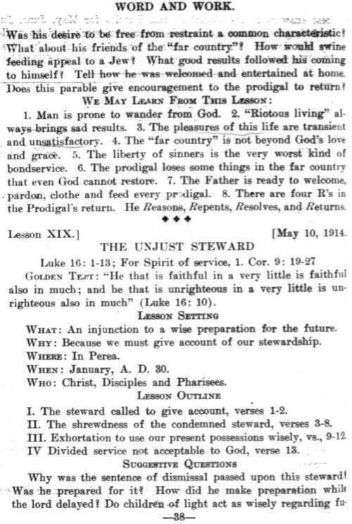 Word and Work, Vol. 7, No. 5, May 1914, p. 38