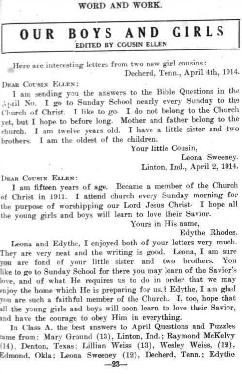 Word and Work, Vol. 7, No. 6, June 1914, p. 23