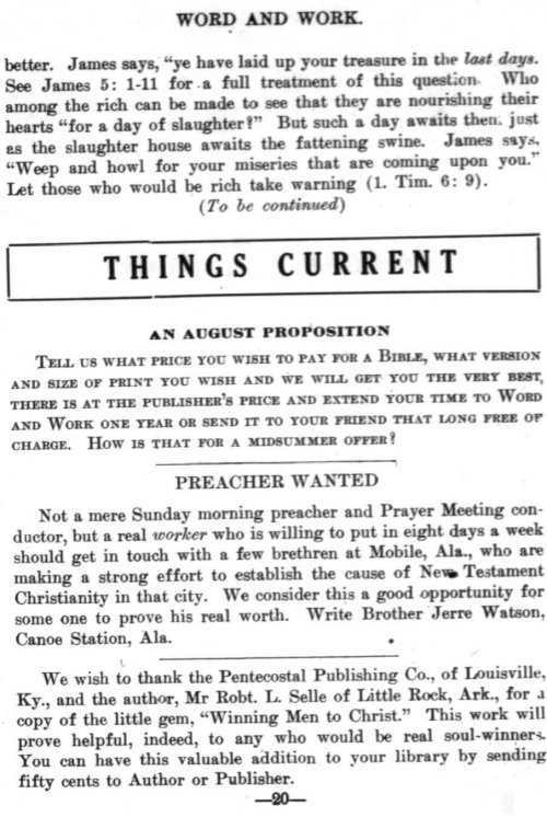 Word and Work, Vol. 7, No. 8, August 1914, p. 20