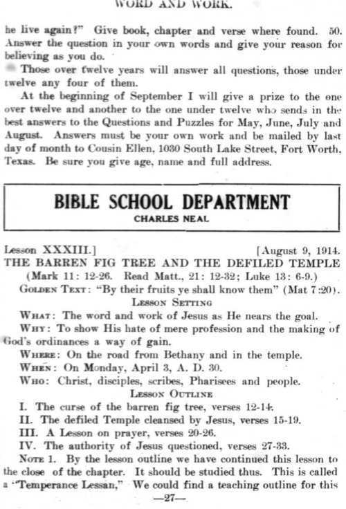 Word and Work, Vol. 7, No. 8, August 1914, p. 27