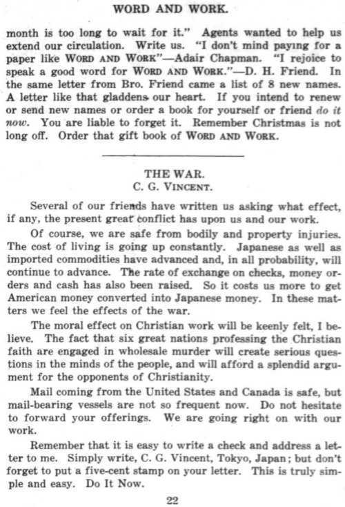 Word and Work, Vol. 7, No. 12, December 1914, p. 22