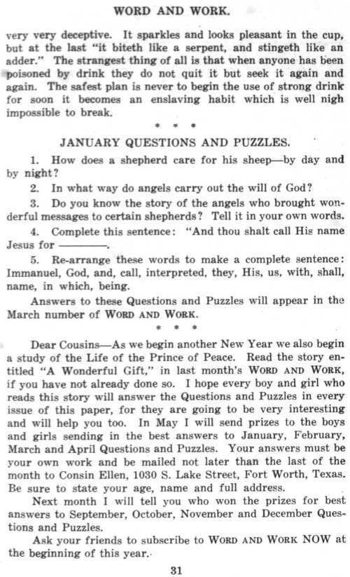 Word and Work, Vol. 8, No. 1, January 1915, p. 31