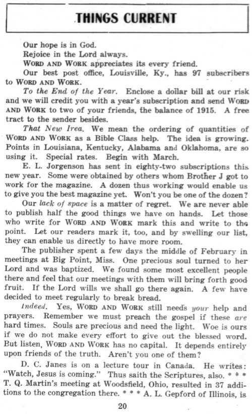 Word and Work, Vol. 8, No. 3, March 1915, p. 20