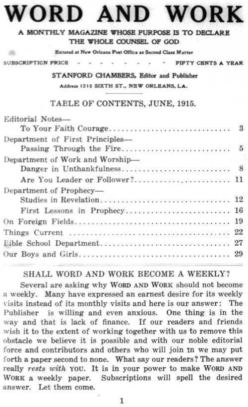 Word and Work, Vol. 8, No. 6, June 1915, p. 1