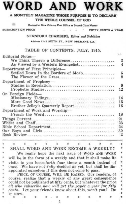 Word and Work, Vol. 8, No. 7, July 1915, p. 1