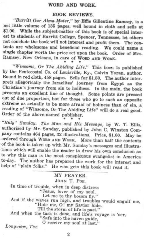 Word and Work, Vol. 8, No. 7, July 1915, p. 2