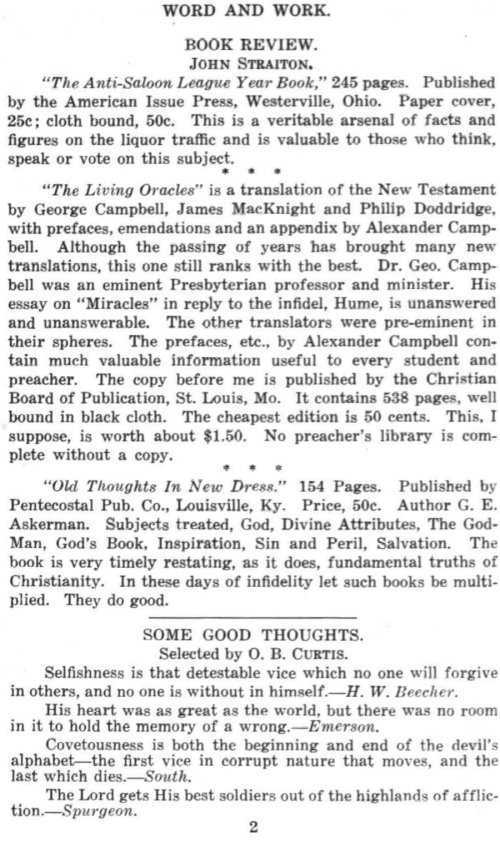 Word and Work, Vol. 8, No. 8, August 1915, p. 2