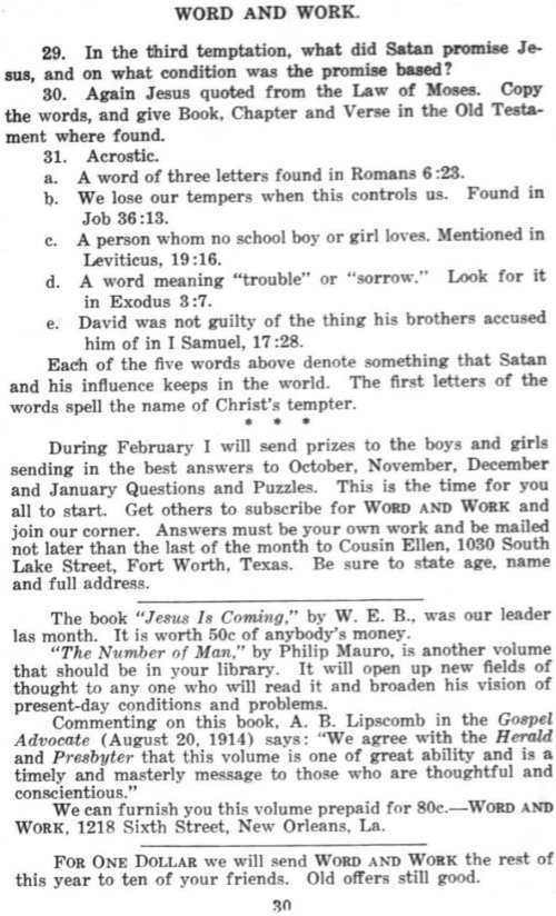 Word and Work, Vol. 8, No. 10, October 1915, p. 30