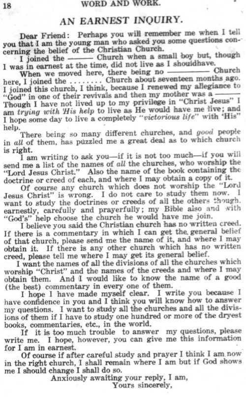 Word and Work, Vol. 9, No. 1, January 1916, p. 18