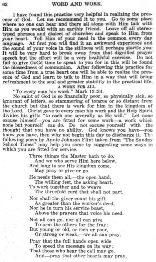 Word and Work, Vol.  9, No. 2, February 1916, p. 62