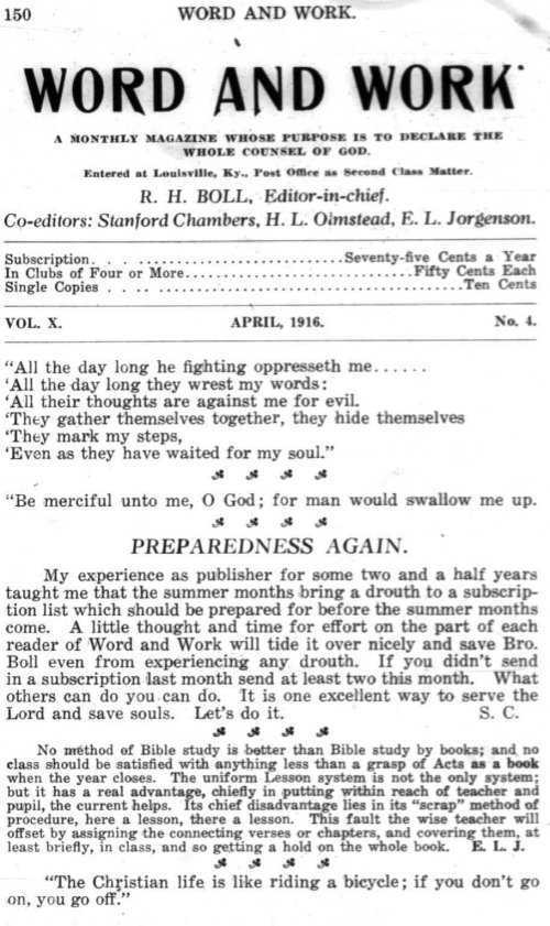 Word and Work, Vol.  9, No. 4, April 1916, p. 150