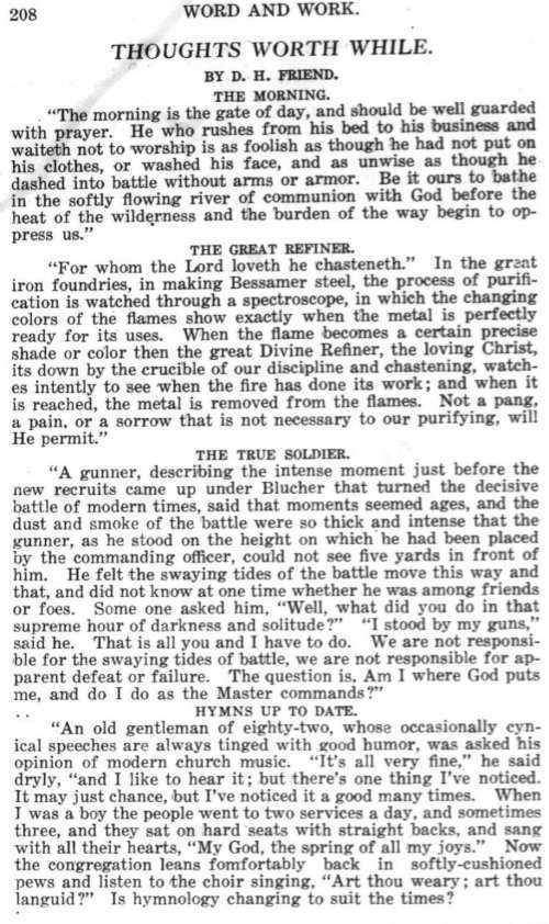 Word and Work, Vol.  9, No. 5, May 1916, p. 208