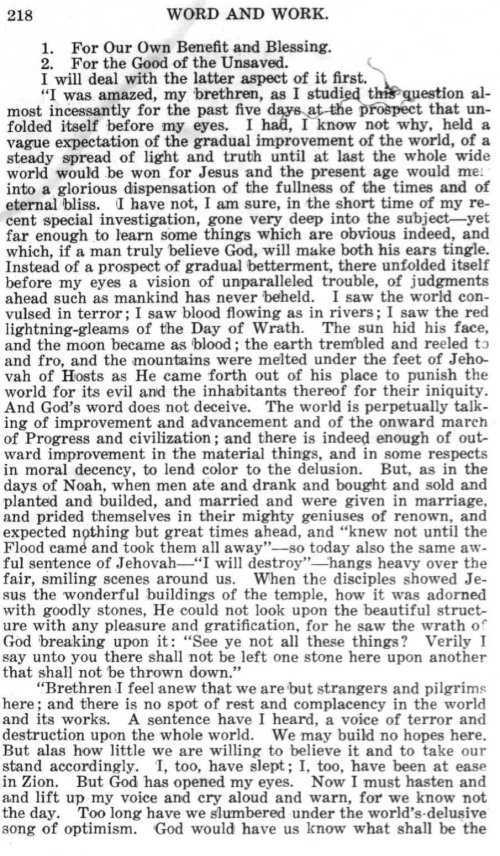 Word and Work, Vol.  9, No. 5, May 1916, p. 218