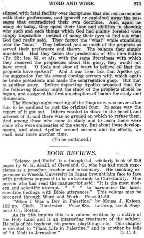 Word and Work, Vol.  9, No. 6, June 1916, p. 275