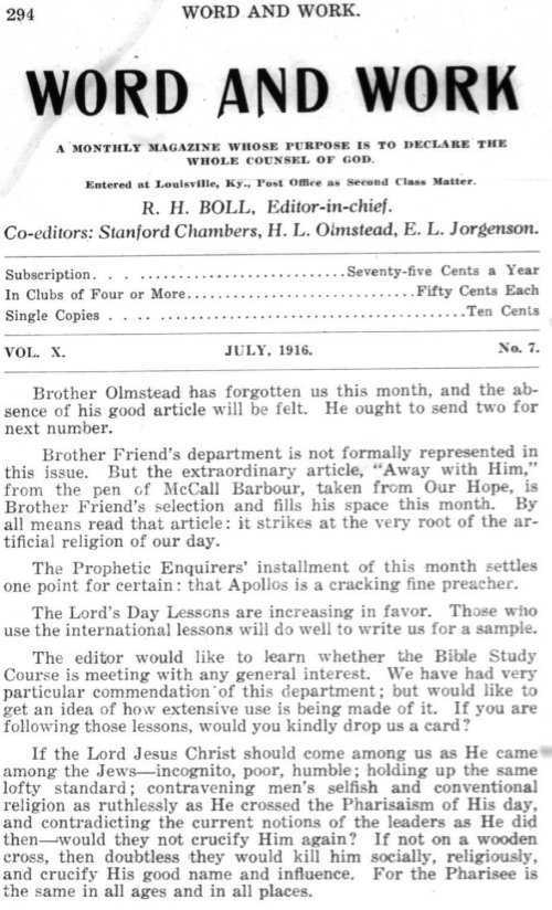 Word and Work, Vol.  9, No. 7, July 1916, p. 294