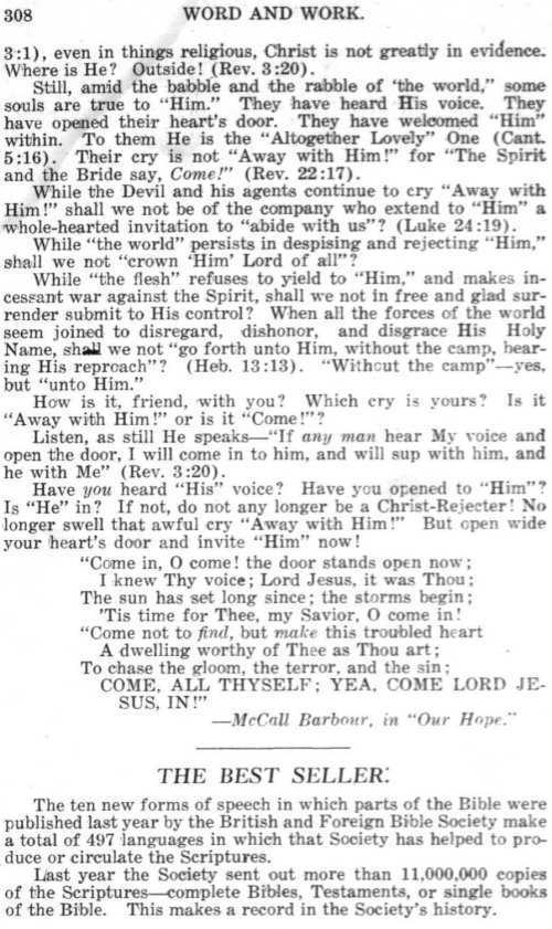 Word and Work, Vol.  9, No. 7, July 1916, p. 308