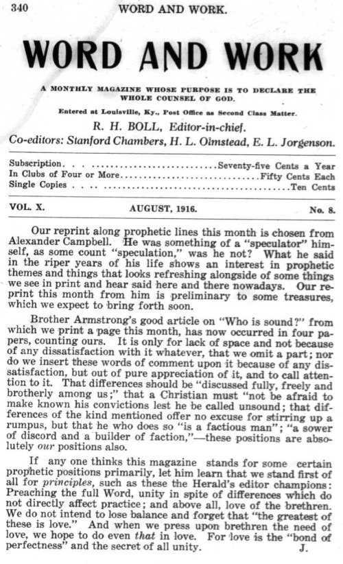 Word and Work, Vol.  9, No. 8, August 1916, p. 340