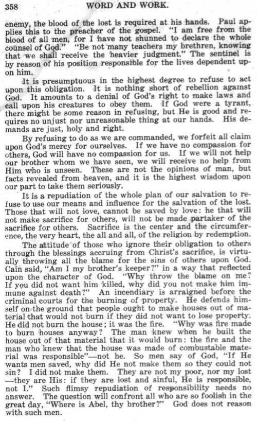 Word and Work, Vol.  9, No. 8, August 1916, p. 358