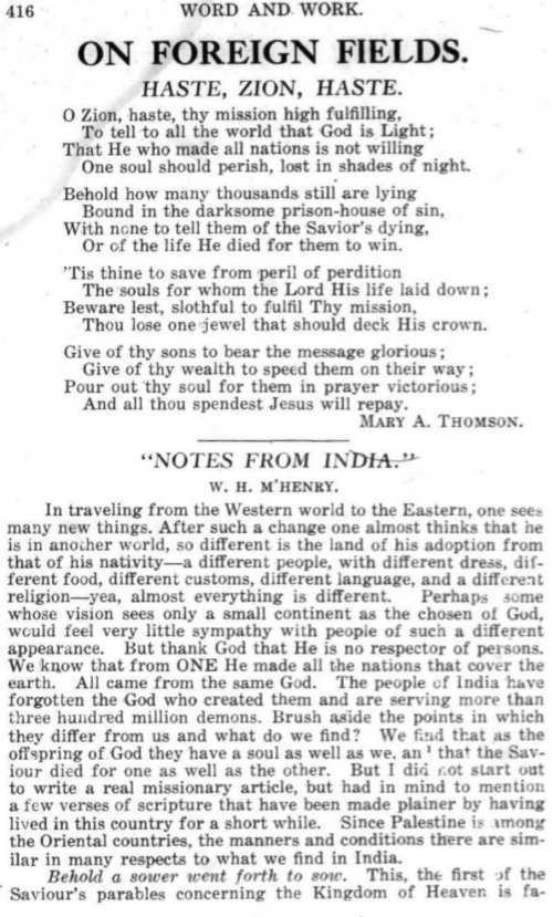Word and Work, Vol.  9, No. 9, September 1916, p. 416
