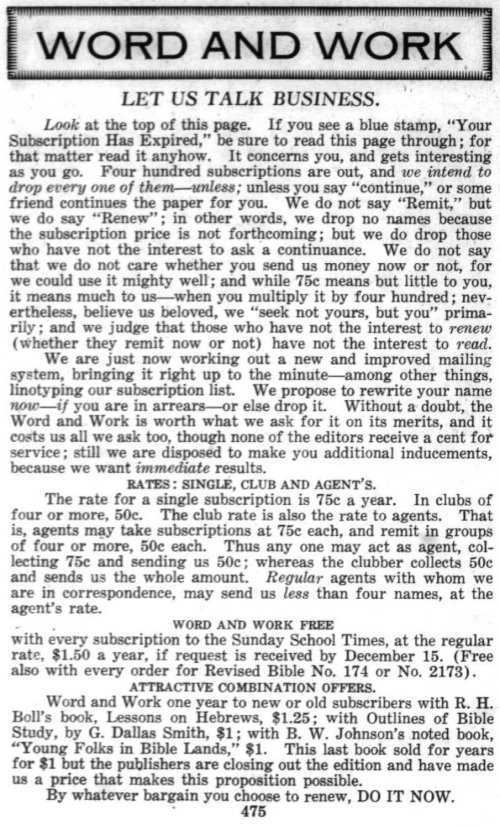 Word and Work, Vol.  9, No. 11, November 1916, p. 475