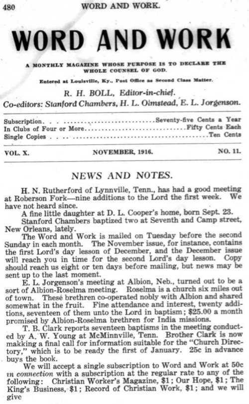 Word and Work, Vol.  9, No. 11, November 1916, p. 480