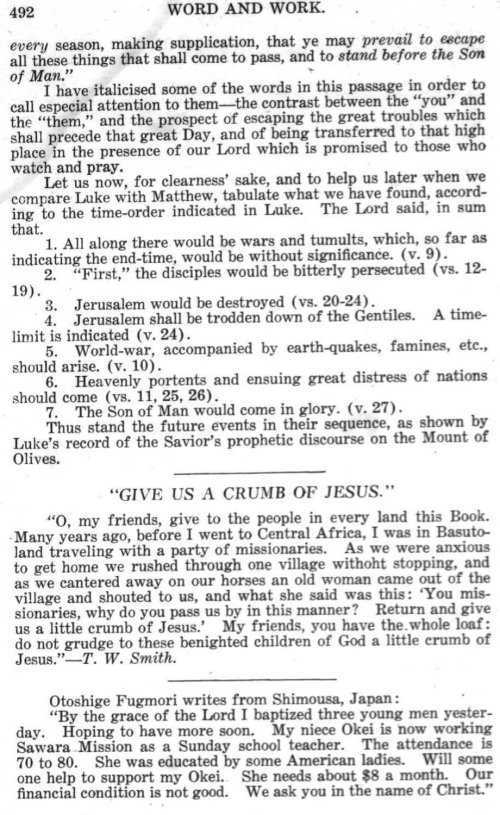 Word and Work, Vol.  9, No. 11, November 1916, p. 492