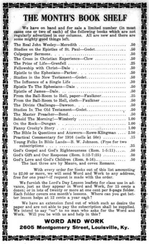 Word and Work, Vol.  9, No. 11, November 1916, p. 520