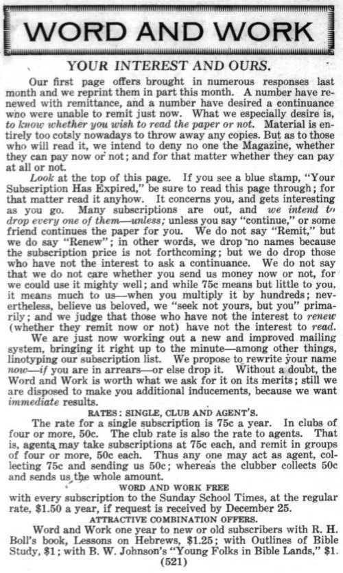 Word and Work, Vol.  9, No. 12, December 1916, p. 521