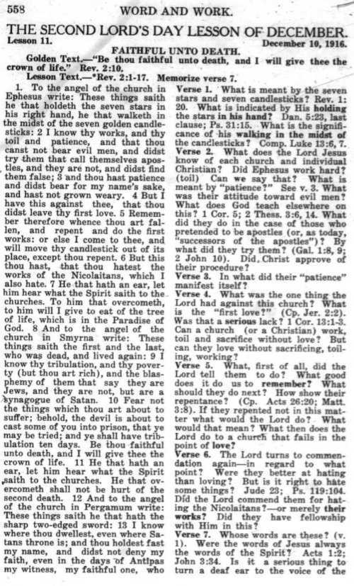 Word and Work, Vol.  9, No. 12, December 1916, p. 558