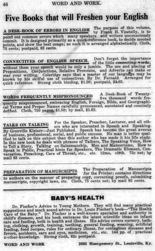 Word and Work, Vol. 10, No. 1, January 1917, p. 46