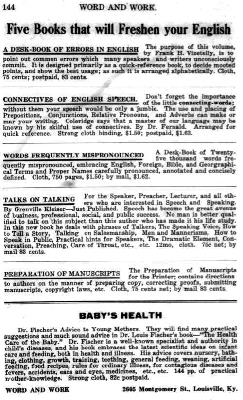 Word and Work, Vol. 10, No. 3, March 1917, p. 144