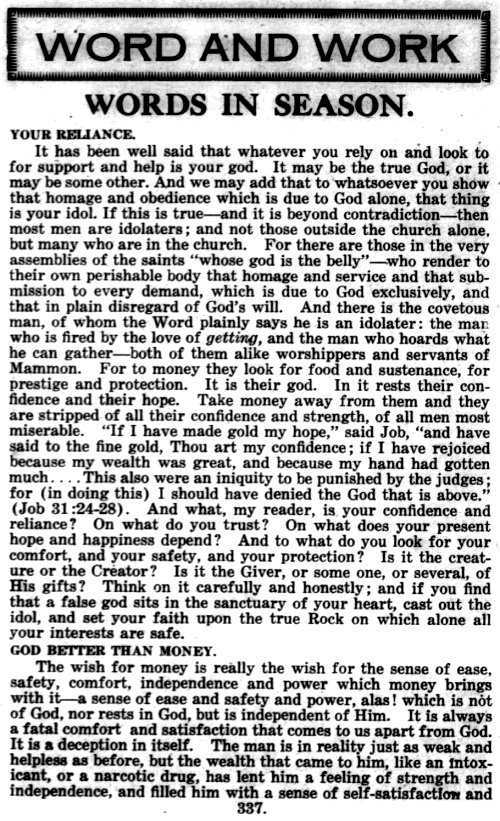 Word and Work, Vol. 10, No. 8, August 1917, p. 337