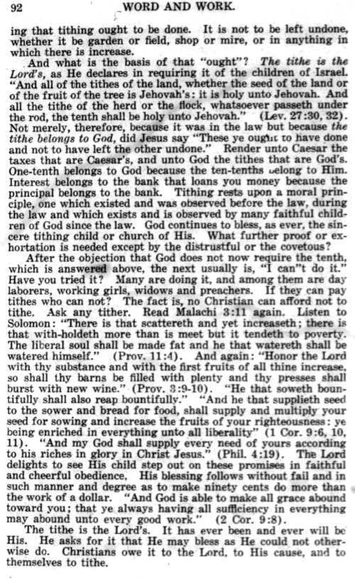 Word and Work, Vol. 11, No. 3, March 1918, p. 92