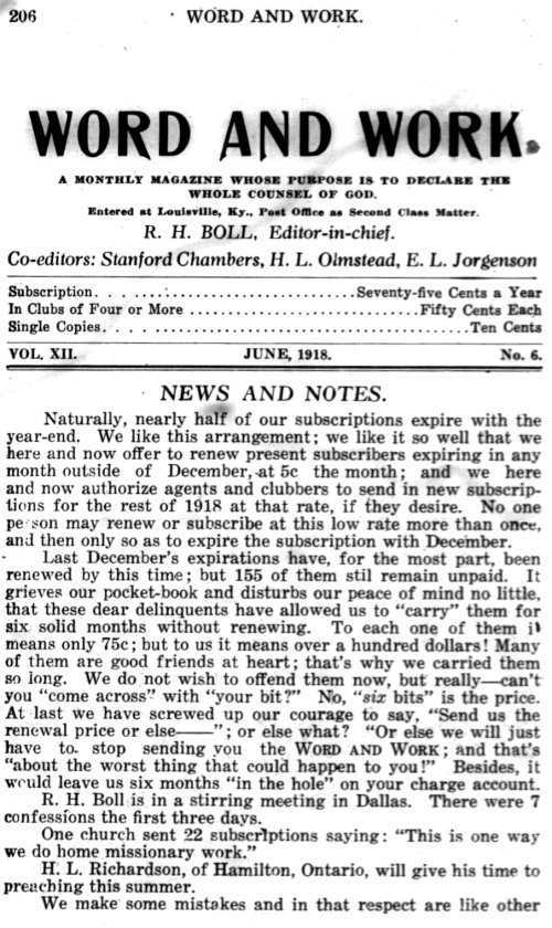 Word and Work, Vol. 11, No. 6, June 1918, p. 206